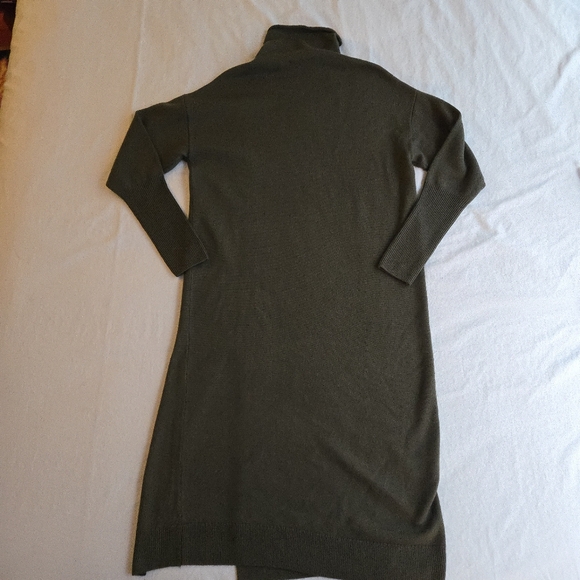 Aritzia Wilfred Cyprie Dress - Mockneck Wool Sweater Dress Forest Green - Picture 10 of 12
